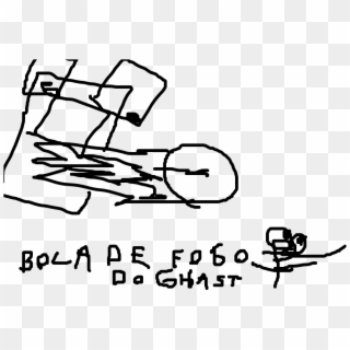 Bola De Fogo Do Ghast - Drawing, HD Png Download