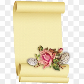 Paper, Parchment, Papyrus, Petal, Flower Png Image - Paper Parchment Scroll Floral, Transparent Png