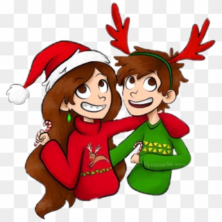 #xmas #christmas #brother #sister #bff Thanks To @merienda - Cartoon, HD Png Download