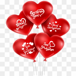 Gebze Balon Baskili Kalpli Balon Sevgiliye Ozel Balon - Heart, HD Png Download