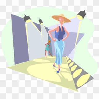 Vector Illustration Of Fashion Runway With Model Under - Fashion Show Clip Art, HD Png Download