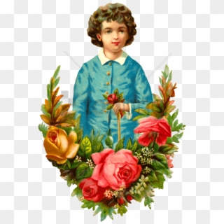 Free Png Download Victorian Boy With Flowers Png Images - Portable Network Graphics, Transparent Png