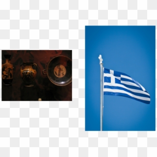 The Picture On The Left Is A Greek Pottery With Images - Flag Of The United States, HD Png Download