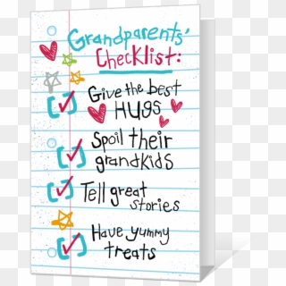 Grandparents Checklist Printable - Calligraphy, HD Png Download