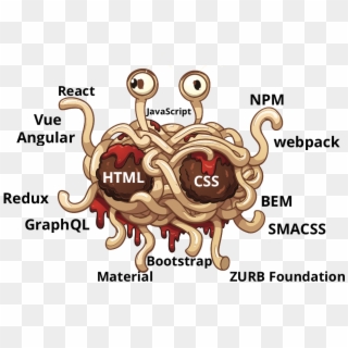 Guides To Becoming A Web Developer Look Like The Freaking - Flying Spaghetti Monster Cartoon, HD Png Download