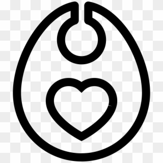 Baby Bib With Heart Outline Comments - Baby Bib Icon Png, Transparent Png