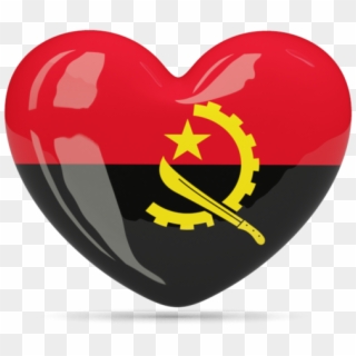 Angola Flag Vector Art Icon - Angola Flag Heart, HD Png Download
