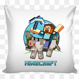 Minecraft Pillow Cover Minecraft Dog Riding - Cushion, HD Png Download