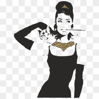 Audrey Hepburn - Breakfast At Tiffany's Black And White Prints, HD Png Download