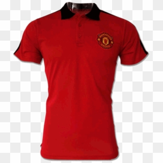 Manchester United Red Color Black Collar Polo T - Bella 3001 Canvas Red, HD Png Download