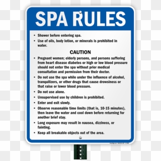 North Carolina Spa Rules Sign - Rules Of Swimming Pool, HD Png Download