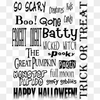 Halloween Kits Some Examples Are Soo Scary Boo - Halloween Words, HD Png Download