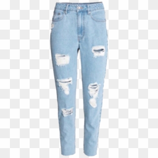 Pants Ripped Jeans Rippedjeans Clothes Niche Nichememe - Slim Fit H&m Pants Women, HD Png Download