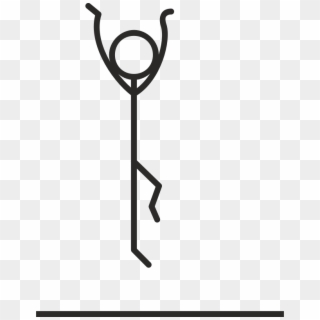 Stick Man Jumping, French, Saute - Stick Figure Jumping, HD Png Download