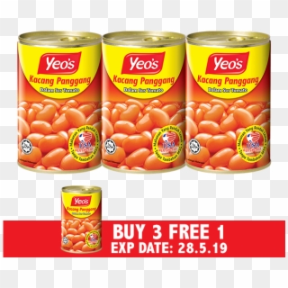 Yeo S Baked Beans In Tomato Sos 3 X 425g 1 X 425g - Baked Bean Yeos, HD Png Download