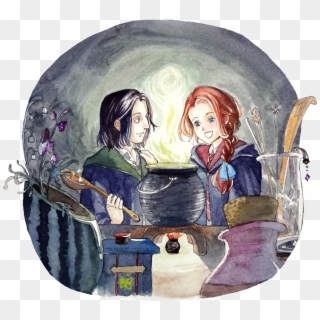 “young Snape & Lily In The Potions Class - Harry Potter Fanart Snape, HD Png Download