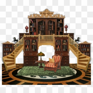 Library Librarian Fantasy Books Bookshelves - House, HD Png Download