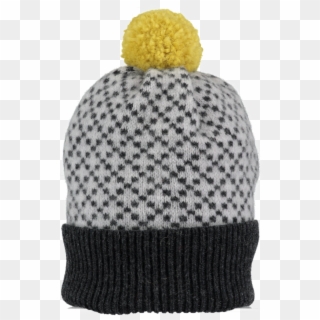 Grey Cross Lambswool Bobble Hat - Mens Bobble Hats Uk, HD Png Download