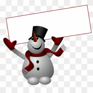 Snowman Png Image - Snowman Clipart With Sign, Transparent Png