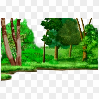 Jpg Free Cartoon Animation Painting Painted Grassland - Forest Drawing, HD Png Download