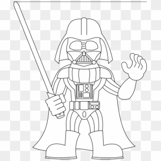 Drawn Darth Vader White Png - Draw Mini Darth Vader, Transparent Png