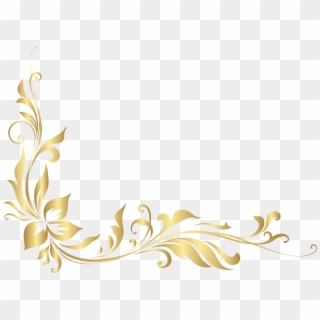 Golden Floral Design Png, Transparent Png