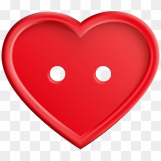 Red Heart Button Png Clip Art Image, Transparent Png