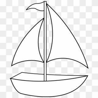 Colorable Sailboat Line Art - Boat Clipart Black Background, HD Png Download