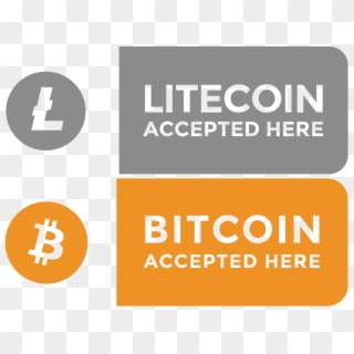 Bitcoin Accepted Here Button Png File - Bitcoin And Litecoin Accepted, Transparent Png