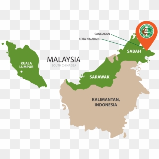 Malaysia-map - Sukau Rainforest Lodge, HD Png Download
