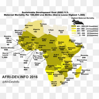 Africa Map-maternal Mortality Ratio - Africa Maternal Mortality Map, HD Png Download
