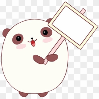 #panda #sign #blanksign #frame #cute #kawaii #chibistyle - Adorable Cute Chubby Kawaii Panda Bear, HD Png Download