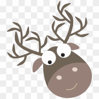 Grey Clipart Reindeer - Cartoon, HD Png Download