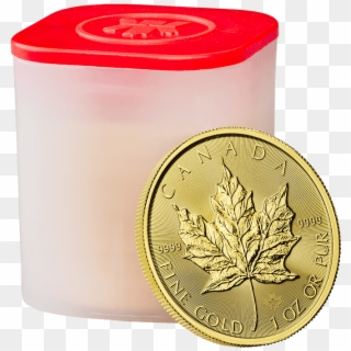 Canadian Maple Leaf 2018 1 Oz Gold Ten Coin Tube - Canadian Gold Maple Leaf, HD Png Download
