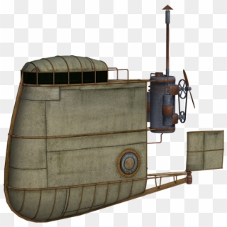 Aircraft Airship Float Fantasy Steampunk Isolated - Boat, HD Png Download