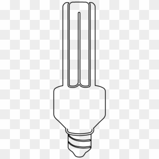 Floruecent Light Bulb-outline - Cfl Bulbs Outline, HD Png Download