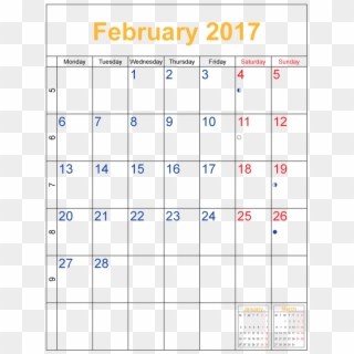 February 2017 Calendar Vector - 2011 Calendar, HD Png Download