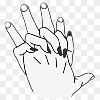 #outlines #outline #hold #hand #draw #hands #holding - White Outline Of Hands Holding, HD Png Download