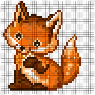 Baby Fox Perler Bead Pattern - Fox Perler Bead Patterns, HD Png Download
