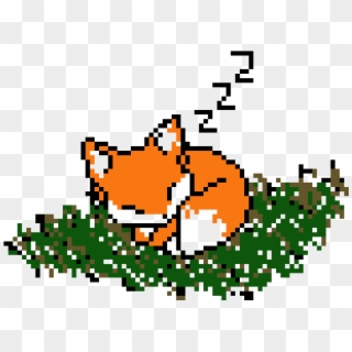 Baby Fox Nesting - Cute Fox Pixel Art, HD Png Download