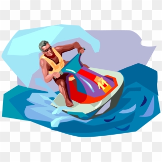 Vector Illustration Of Personal Watercraft Water Sports - Illustration, HD Png Download