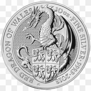 Red Dragon 10oz Silver - Queen's Beast 10 Oz Silver Coin, HD Png Download