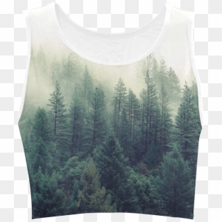Calming Green Nature Forest Scene Misty Foggy Women's - Blouse, HD Png Download