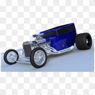 Old School Flames Hot Rod, HD Png Download