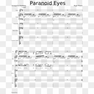 The Final Cut - Pink Floyd Paranoid Eyes Partition, HD Png Download