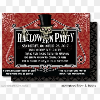 Spooky Skeleton Halloween Party Invitations [di-10400fc] - Poster, HD Png Download