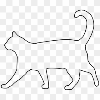 Cat Kitten Animal - Cat Outline Black And White, HD Png Download