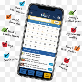 Yodel Family Calendar Just Got Better Community Organization - Iphone, HD Png Download