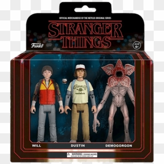 Will, Dustin And Demogorgon 3-pack Action Figure Set - Pop Vinyl Stranger Things, HD Png Download