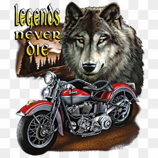 Legends Never Die Wolf And Motorcycle - Harley Davidson Enjoy Your Weekend, HD Png Download